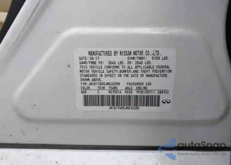 2018 Infiniti Q50 3.0T Luxe from USA, damaged, VIN JN1EV7AR5JM432058